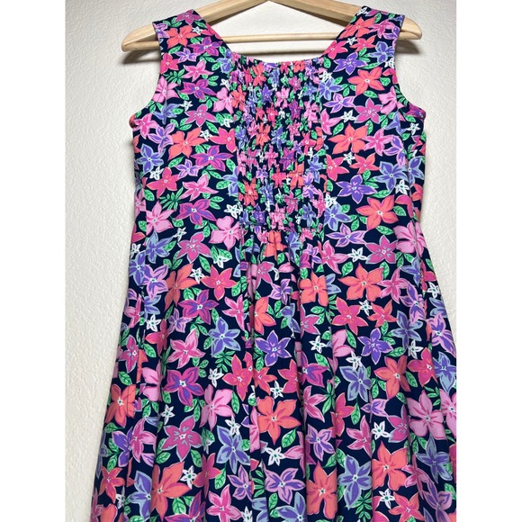 BLAIR Floral Smocked Button Front Midi Dress Bright Retro Summer Vacation  PS - Picture 12 of 15